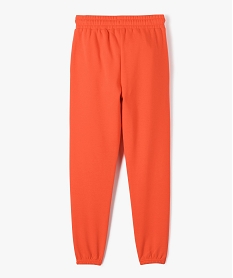 pantalon de jogging fille avec interieur molletonne orangeJ378001_3