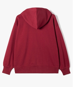 sweat zippe a capuche coupe large fille rougeJ380801_4