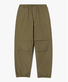 GEMO Pantalon ample resserré aux chevilles avec ceinture élastique fille kaki standard