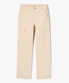 GEMO Pantalon ample avec poches à rabat sur les cuisses fille beige standard