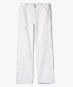 GEMO Pantalon ample avec poches à rabat sur les cuisses fille Blanc