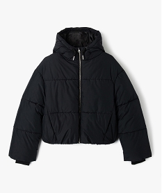 parka courte et large a capuche fille noirJ384401_1