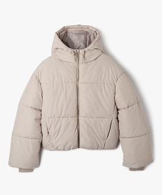 parka courte et large a capuche fille beigeJ384501_1