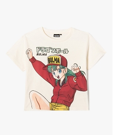 GEMO Tee-shirt manches courtes motif Bulma fille - Dragon Ball beige standard