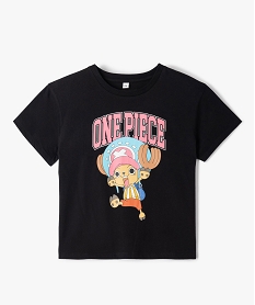 GEMO Tee-shirt fille à manches courtes coupe ample - One Piece Noir