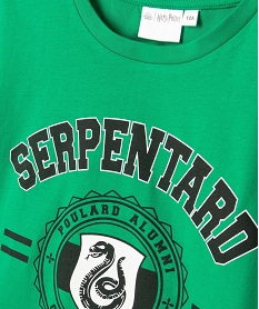 tee-shirt fille coupe courte avec motif serpentard - harry potter vert tee-shirtsJ387701_2