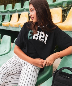 GEMO Tee-shirt court à manches courtes avec motifs fille - Camps United noir standard