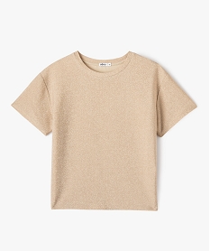 GEMO Tee-shirt à manches courtes en maille pailletée fille Jaune