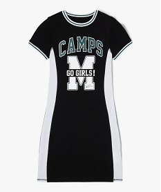 robe tee-shirt a manches courtes fille - camps united noir robes et jupesJ391101_1