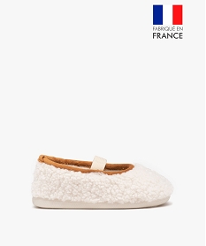 GEMO Chaussons fille ballerines fourrées dessus en Sherpa Beige