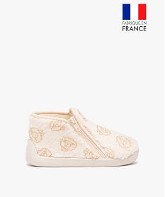 GEMO Chaussons fille bottillons imprimés dessus imitation mouton beige standard