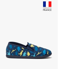 chaussons garcon imprimes dinosaure style pantoufles bleuJ391901_1