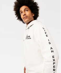 GEMO Sweat à capuche en molleton doux homme blanc standard