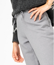 pantalon en toile coupe ample avec taille elastique femme grisJ392801_2