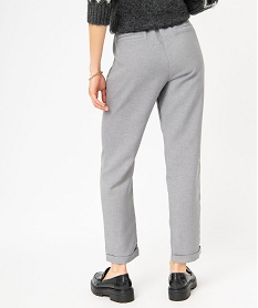 pantalon en toile coupe ample avec taille elastique femme grisJ392801_3