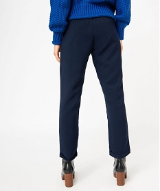 pantalon en toile coupe ample avec taille elastique femme bleuJ392901_3