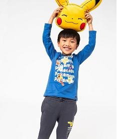 GEMO Tee-shirt à manches longues avec inscriptions et motifs garçon - Pokemon bleu standard