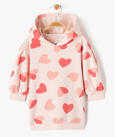 GEMO Robe sweat en maille douillette imprimée bébé fille Multicolore