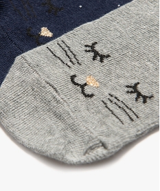 chaussettes tige haute a motif chat femme (lot de 3 paires) gris standardJ397101_2