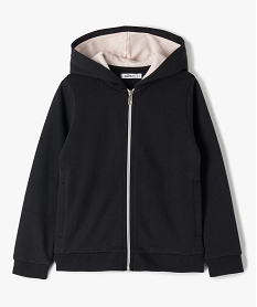 GEMO Sweat zippé à capuche intérieur molletonné fille noir standard