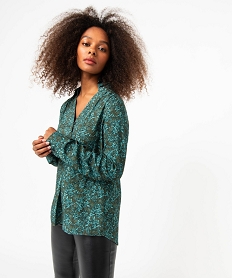 GEMO Chemise imprimée à manches longues femme vert vif
