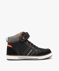 GEMO Basket mid-cut fermeture scratch avec surpiqûres garçon noir standard