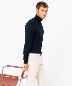 GEMO Pull à col roulé en maille fine homme navy