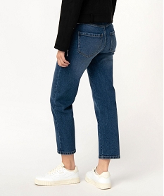 jean cropped coupe straight taille haute stretch femme bleuJ401201_3