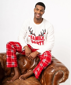 pyjama de noel en polaire chaude homme beigeJ401901_1