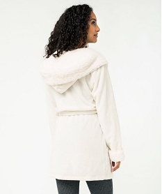 peignoir en velours avec capuche femme blanc pyjamas ensembles vestesJ402001_3