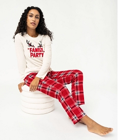 GEMO Pyjama de Noël en polaire douillete femme Multicolore