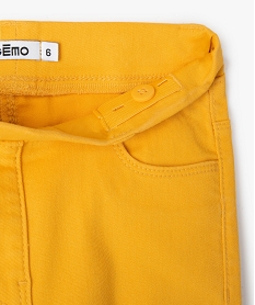 pantalon skinny uni a taille elastiquee fille jaune pantalonsJ402201_2