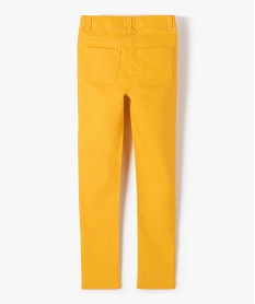 pantalon skinny uni a taille elastiquee fille jaune pantalonsJ402201_3
