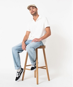 GEMO Polo manches courtes en éponge homme blanc standard