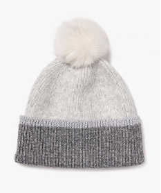 bonnet a pompon avec lisere paillete femme gris standardJ404501_1