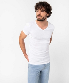 tee-shirt homme a manches courtes et col v en coton biologique (lot de 2) blanc tee-shirts et debardeursJ405601_2