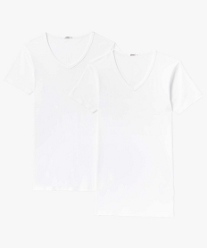 tee-shirt homme a manches courtes et col v en coton biologique (lot de 2) blancJ405601_4