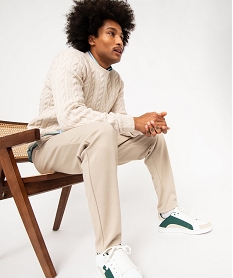GEMO Pantalon en maille sergée casual homme blanc chine