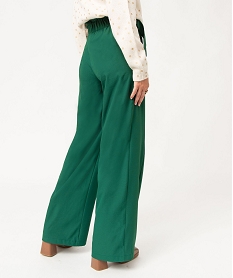 pantalon large avec boucles a la ceinture femme vert pantalonsJ406501_3