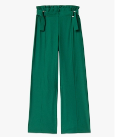 pantalon large avec boucles a la ceinture femme vert pantalonsJ406501_4