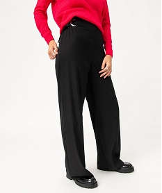 pantalon large avec boucles a la ceinture femme noir pantalonsJ406601_1