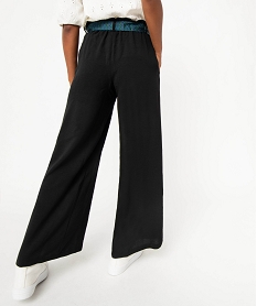 pantalon en maille fluide avec ceinture imprimee femme noir pantalonsJ406701_3