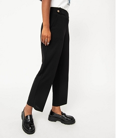 GEMO Pantalon 78ème à plis en maille fluide femme noir standard