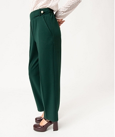 GEMO Pantalon 78ème à plis en maille fluide femme vert standard