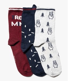 GEMO Chaussettes motif ourson garçon (lot de 3) Bleu