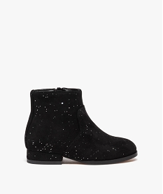 GEMO Boots fille unies à paillettes et à zip noir standard