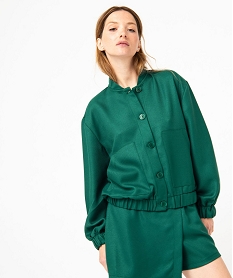 GEMO Blouson léger avec fermeture boutonnée femme Vert