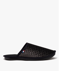 GEMO Chaussons homme mules unies en velours et à motif graphique gris standard