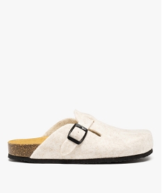 GEMO Chaussons femme mules plates en feutrine unie beige standard