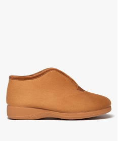 GEMO Chaussons femme pantoufles fourrées en suédine marron standard